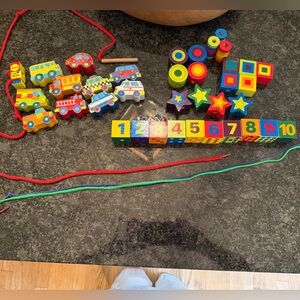 ALEX Toys Little Hands String and Beep Set & Melissa & Doug Wooden Lacing Beads